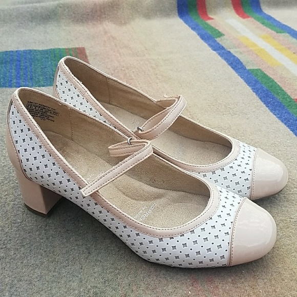 Rockport Shoes | Nwob By Adidas Adprene Maryjane | Poshmark White and Blush Mary Jane Pumps Patent Leather Stilettos